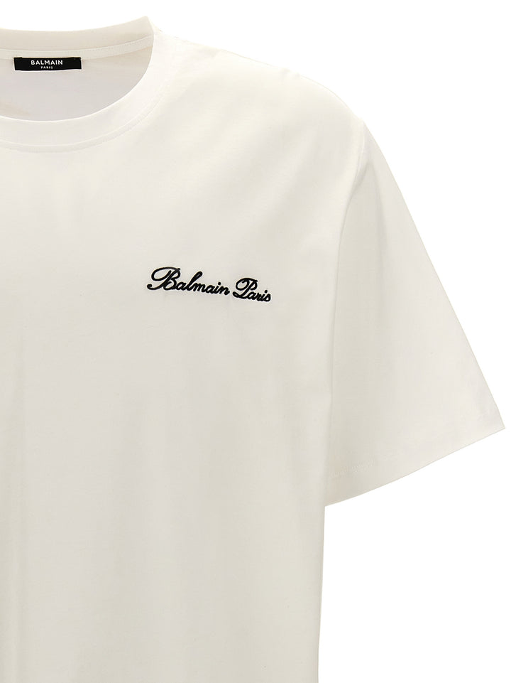 Balmain Signature T-shirt - White/Black | 3260f04768a5df0e26303a5de7b937f68ae9a0a2