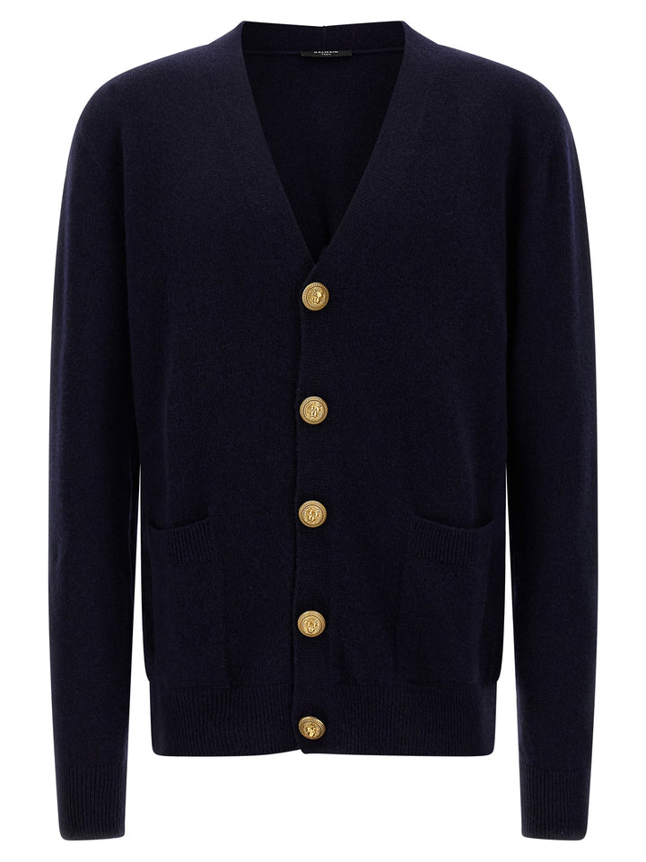 Balmain Eco-Cashmere Cardigan Sweaters and Cardigans - Blue | 4a506edbcddfea7b7e4e316034a03d231dfdd9d5