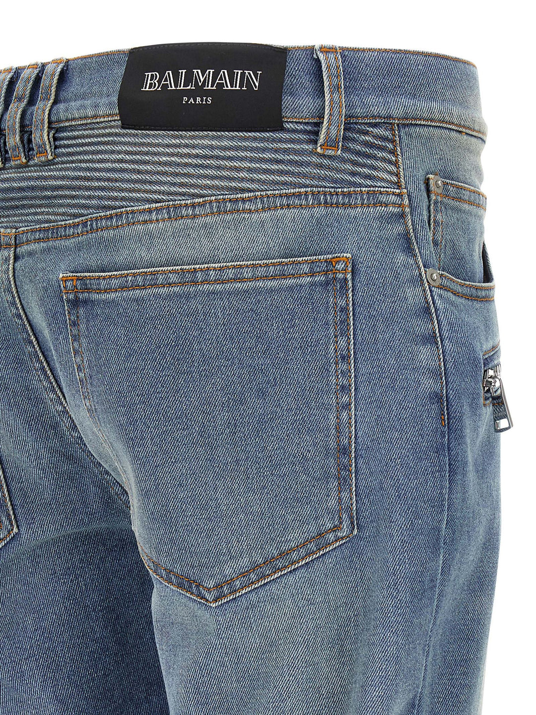Balmain Biker Jeans - Blue | 465393f3e2faca6f06ba9ac194458bda2aff9d7e