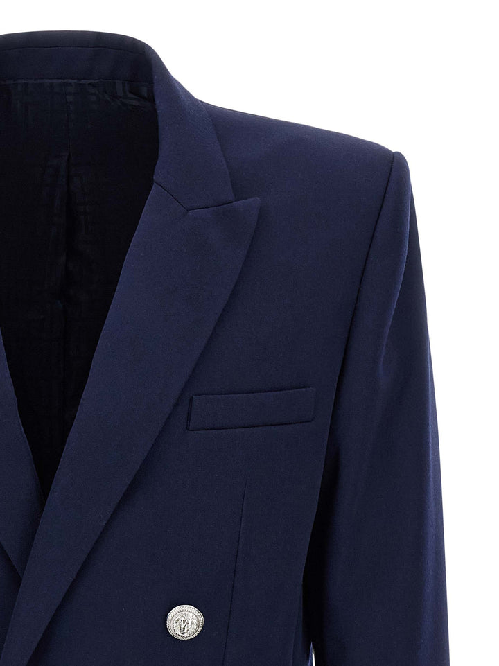 Balmain Grain De Poudre Blazer - Blue | df8e1b656b16cfe9e02cd7d1cb8bcb159d1f15d3