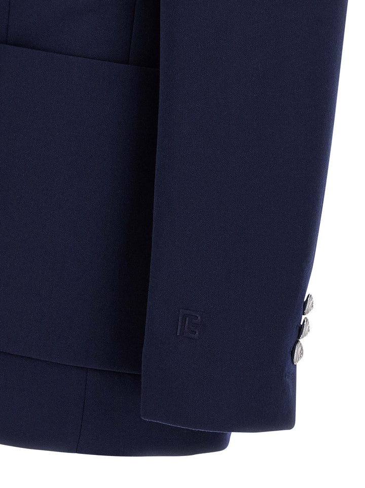 Balmain Grain De Poudre Blazer - Blue | 12f89e018c92406011a7c23bdf7bf3a971160404