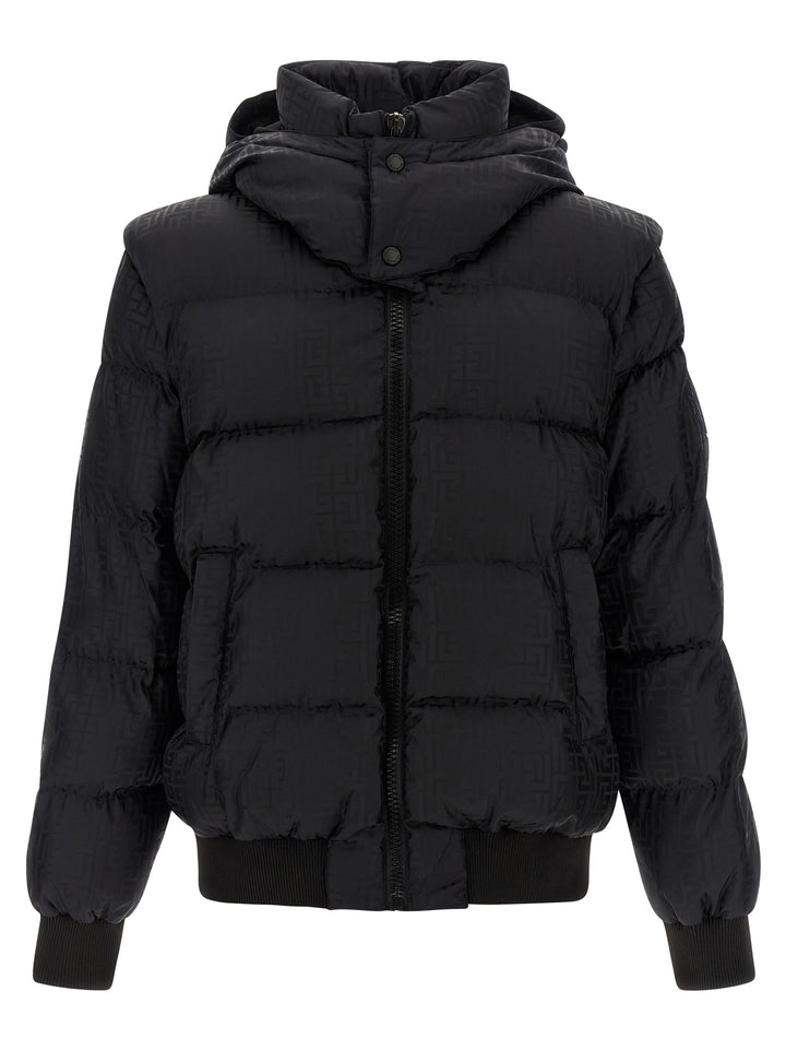 Balmain Monogram Pb Labirinto Puffer Jackets - Black | b059accfcdc20d2a1171c7b32d9b0be81fd14e8c