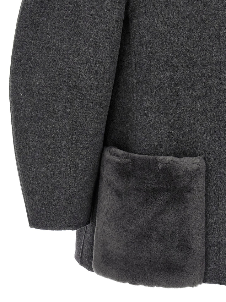 Fendi Blouson Cocoon Puffer Jackets - Gray | 68c3ba348ed04396fe11361a2b0ddfc55c0f2bd0