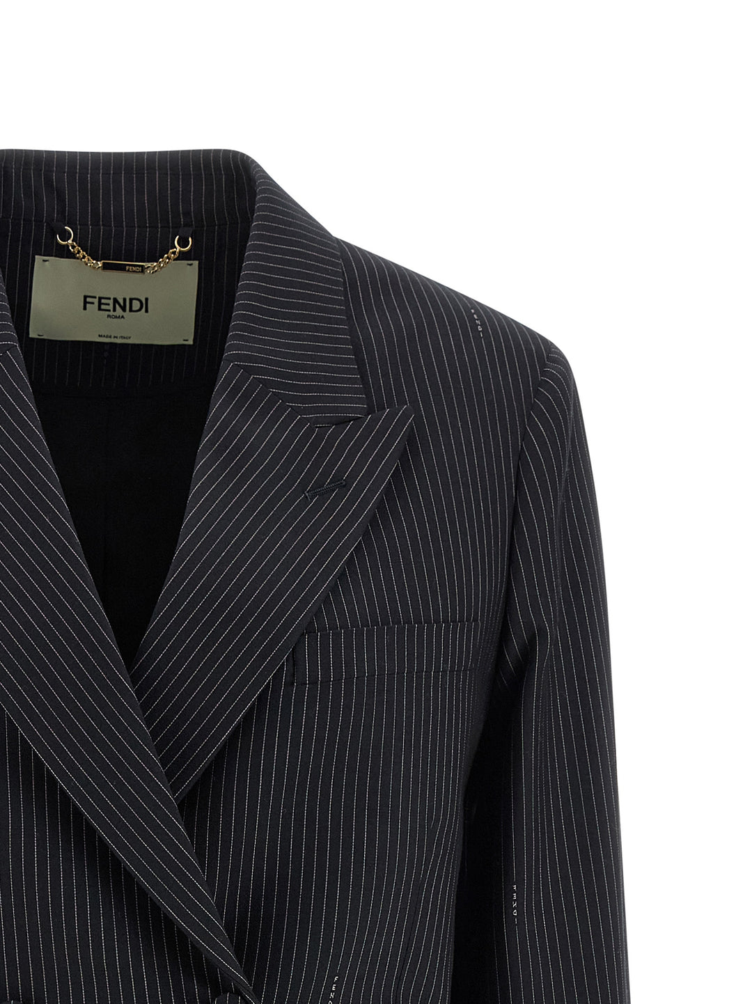 Fendi Pinstripe Wool Blazer BlazerS - Blue | 8845cbbf8fbd6753993c7e0d33c7ca41a2bdef81