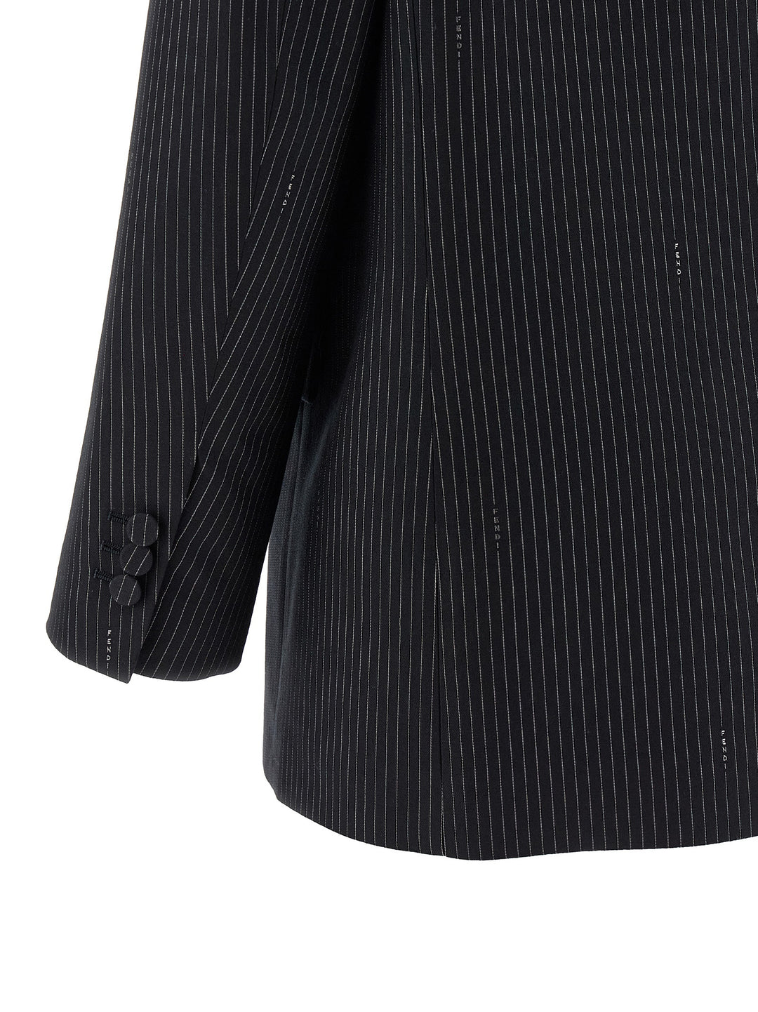 Fendi Pinstripe Wool Blazer BlazerS - Blue | 5fdc9905e246ed1507ffe6b79aa344d2f169868d