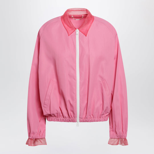 Pink Technical Viscose Bomber Jacket