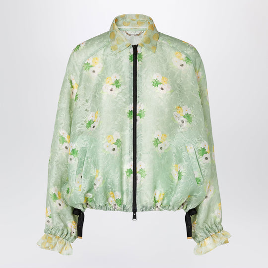 Light Green Organza Lace Bomber Jacket