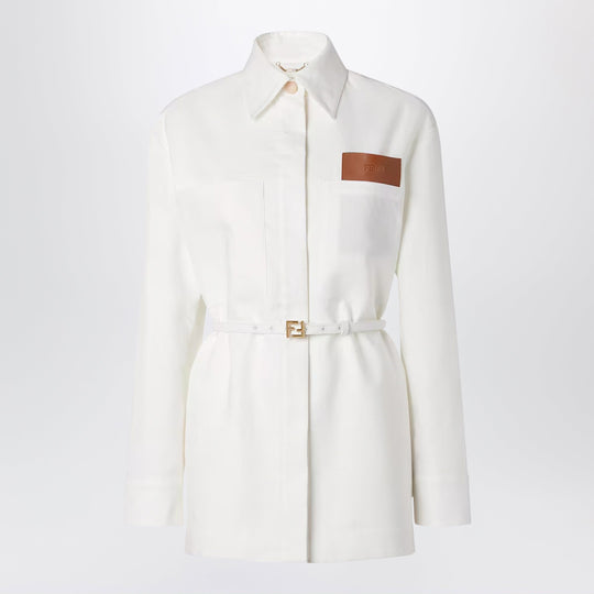 Go-To Jacket In White Linen And Cotton