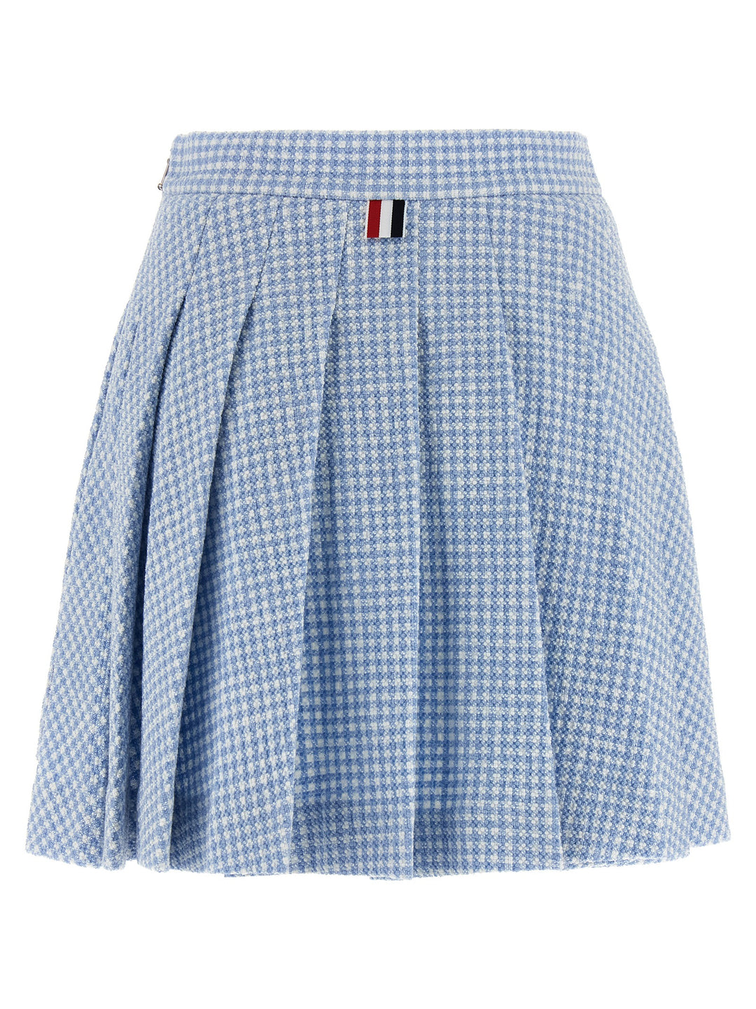 Thom Browne Pleated Tweed Skirt Skirts - Light Blue | b610a76095524b1d4a52e13d7689217786521477
