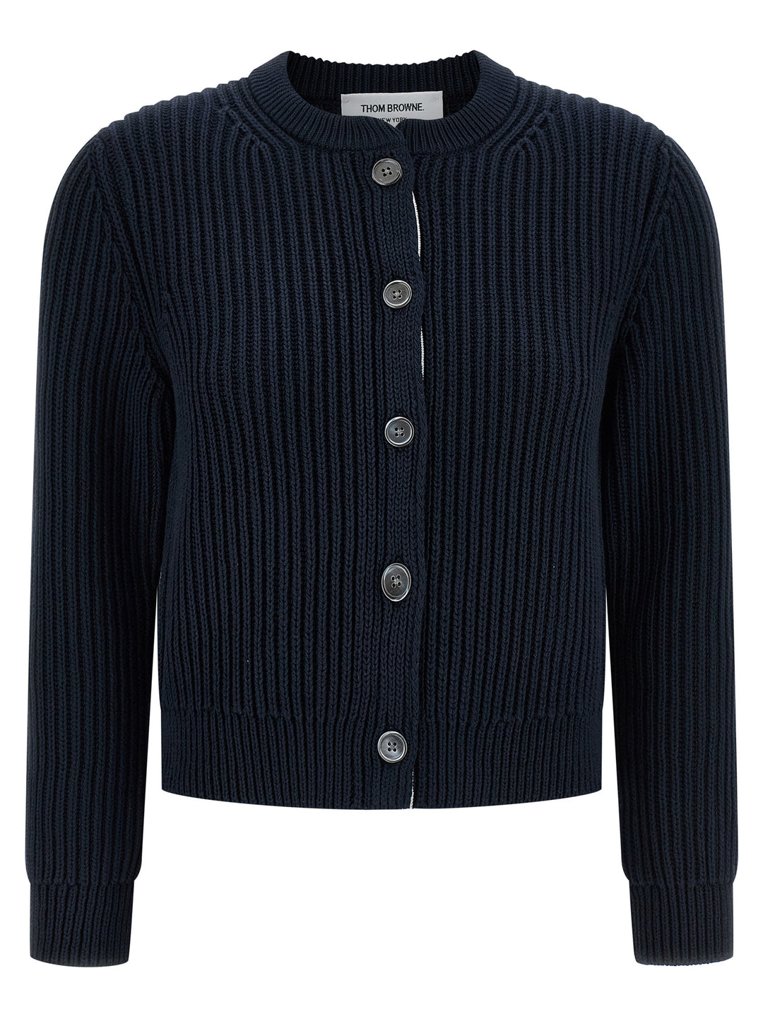 Thom Browne Cropped Cardigan Sweaters and Cardigans - Blue | 55a7773f0de70bd5e3a244ca8f2dd741b53f2f7a