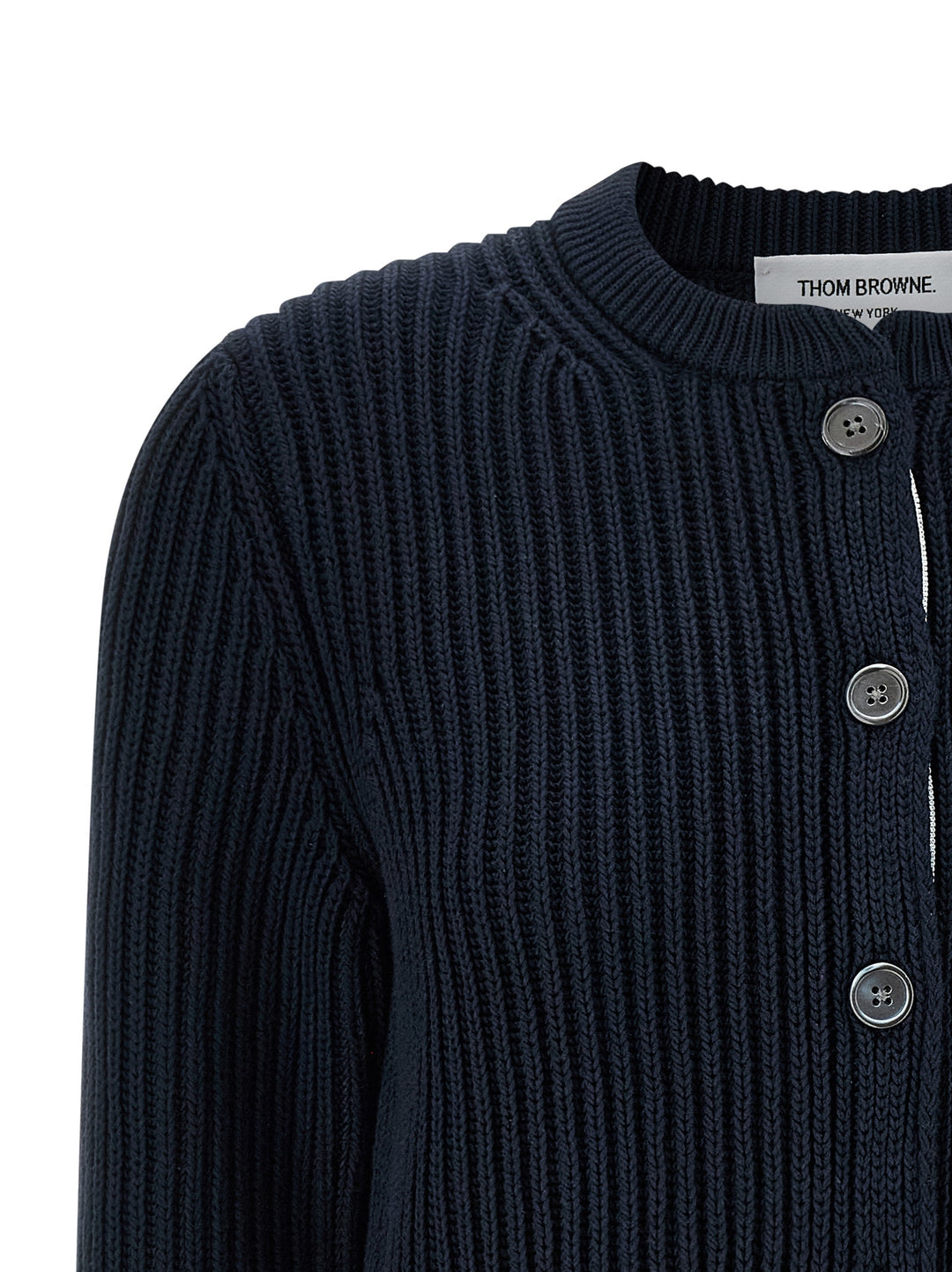 Thom Browne Cropped Cardigan Sweaters and Cardigans - Blue | f3b390b04fe15145360de76f98e4ceb9c1860cda
