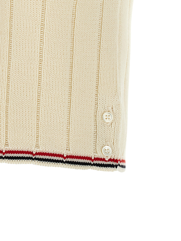 Thom Browne Rwb Intarsia Vest Gilet - White | 94ee66e87f339ad031745362549f5c5a65e830d4