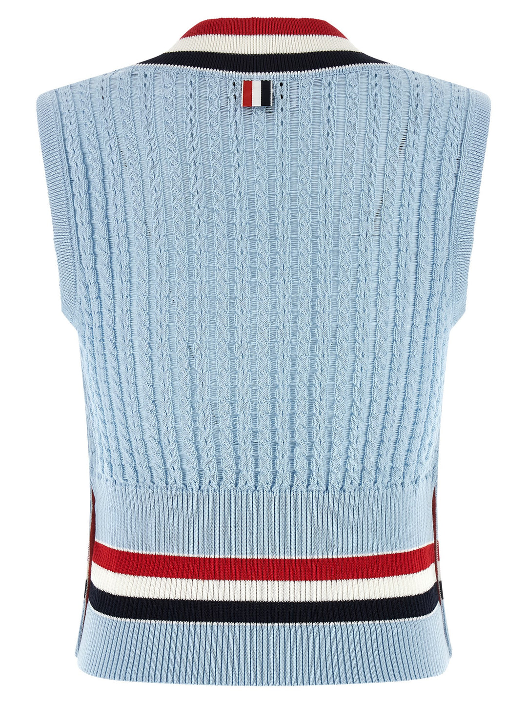 Thom Browne Rwb Gilet - Light Blue | ce78d371522f65b7561881e44b4d9573bf82a521