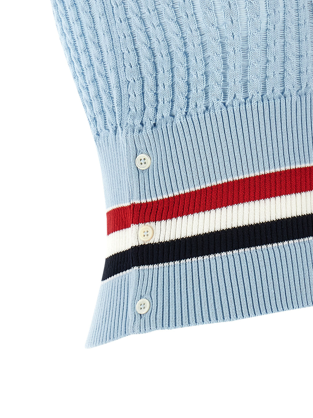 Thom Browne Rwb Gilet - Light Blue | b40f636549f2ab23829d67d9b3c5f232d54170ba