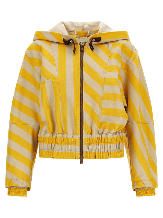 Pequin Striped Jacket Puffer Jackets Yellow
