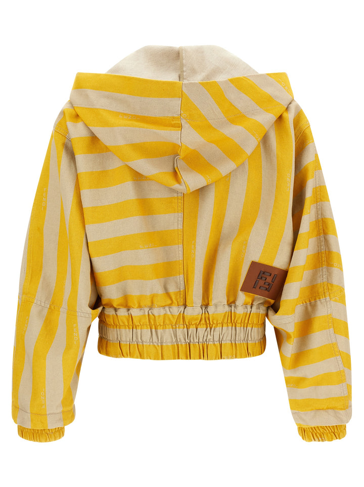 Fendi Pequin Striped Jacket Puffer Jackets - Yellow | 516456976b12211987a57fb75b16e436899f2784