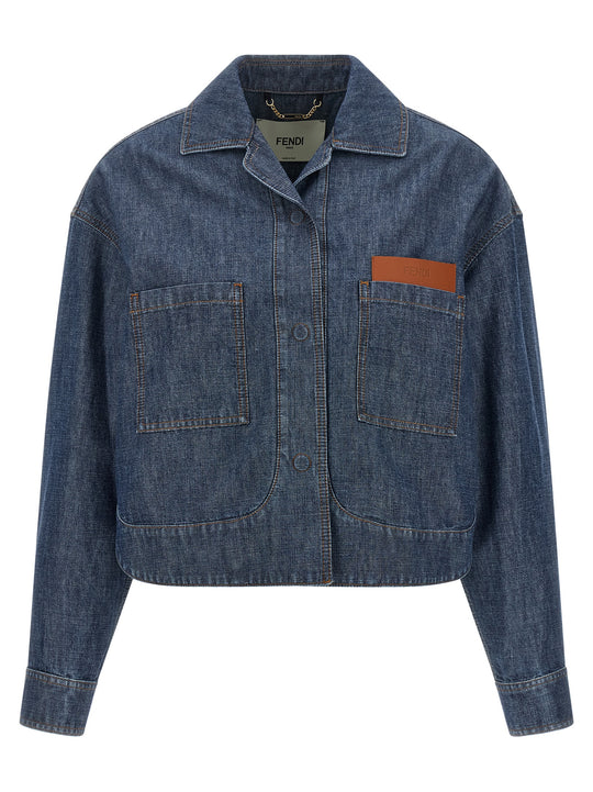 Chambray Denim Jacket Puffer Jackets Blue