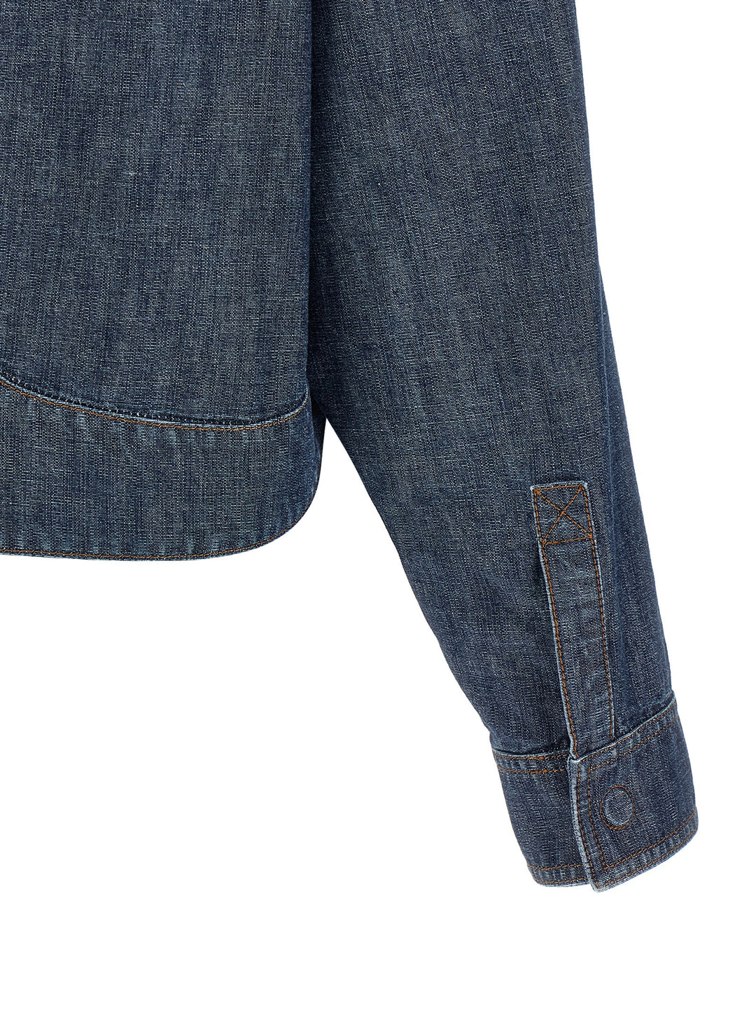 Fendi Chambray Denim Jacket Puffer Jackets - Blue | d4a1979b1f835610ed27b24e2bc32f4ccfd4aa19
