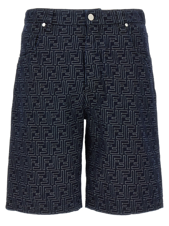 Bermuda Jeans Jacquard Ff Bermuda And Short Blue