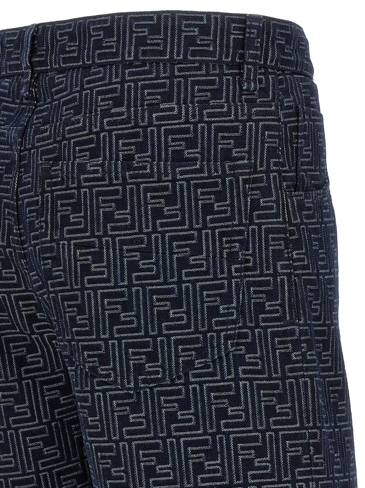 Fendi Bermuda Jeans Jacquard Ff Bermuda and Short - Blue | bd37608711a6c04888728b6a3e47b2e476e9ee07