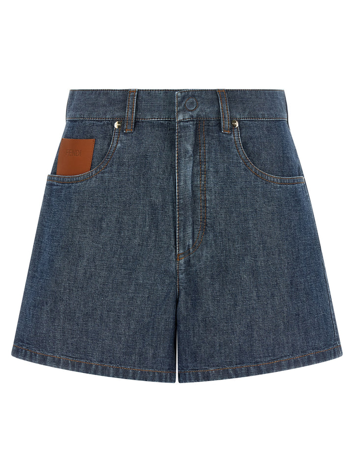 Fendi Chambray Denim Shorts Bermuda and Short - Blue | 654561da4768dcdc4f7828b5fe07901eb24e526f