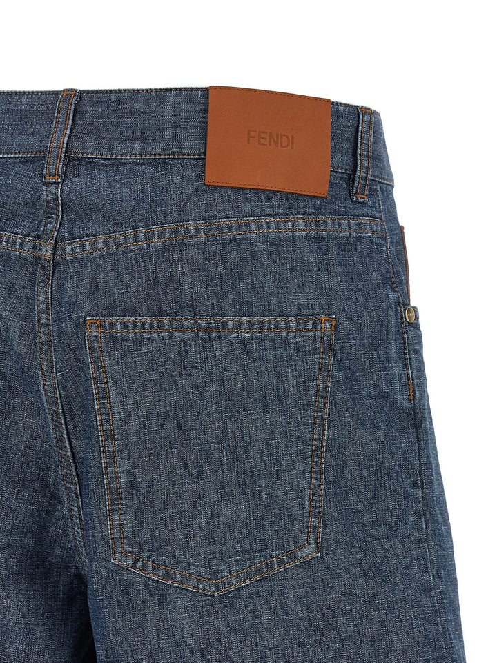 Fendi Chambray Denim Shorts Bermuda and Short - Blue | b9d7e81811b4561e49b65b6ffc8095ae724ef53c