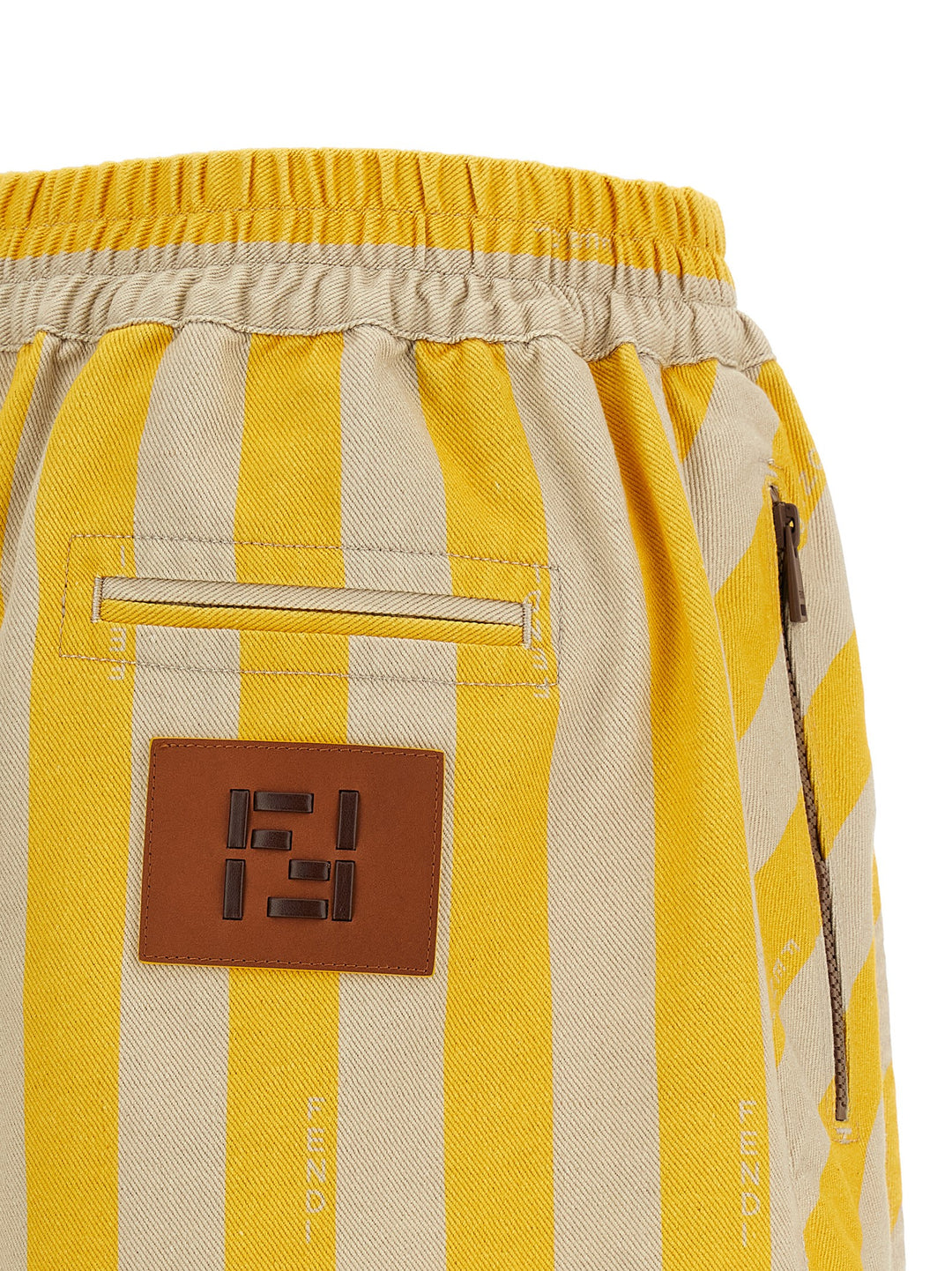 Fendi Pequin Striped Shorts Bermuda and Short - Yellow | d34a1424c1cfa14f6428502a1e8f5fd8232d15a8