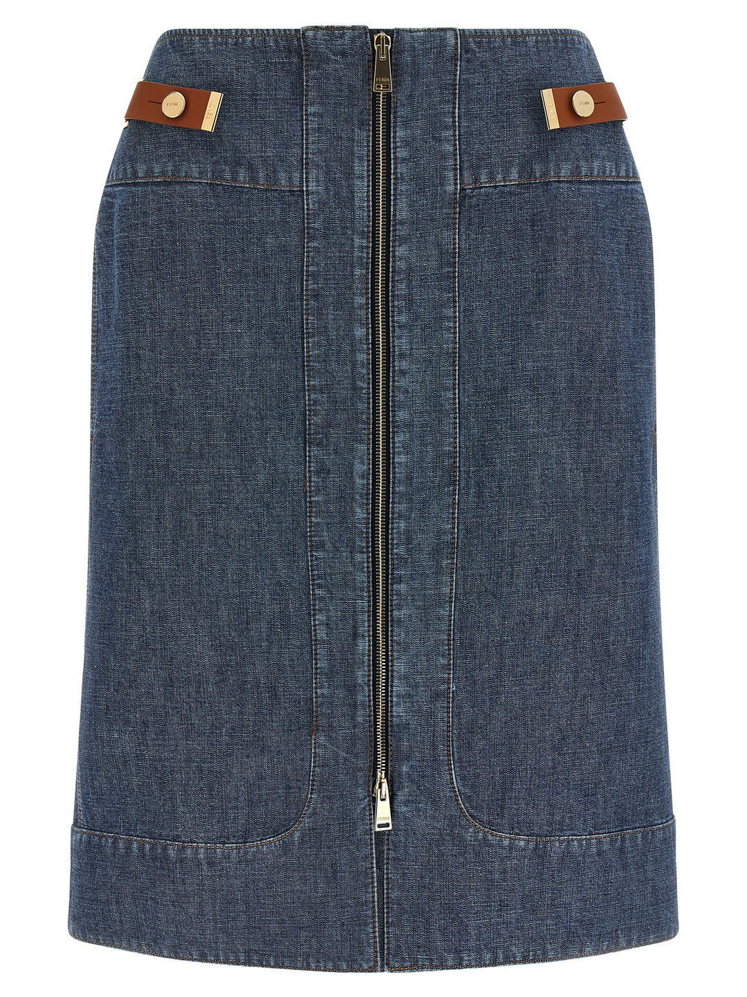 Fendi Chambray Denim Skirt Skirts - Blue | 00c0a9a602c9e14e1d7af6e018718944448e373c