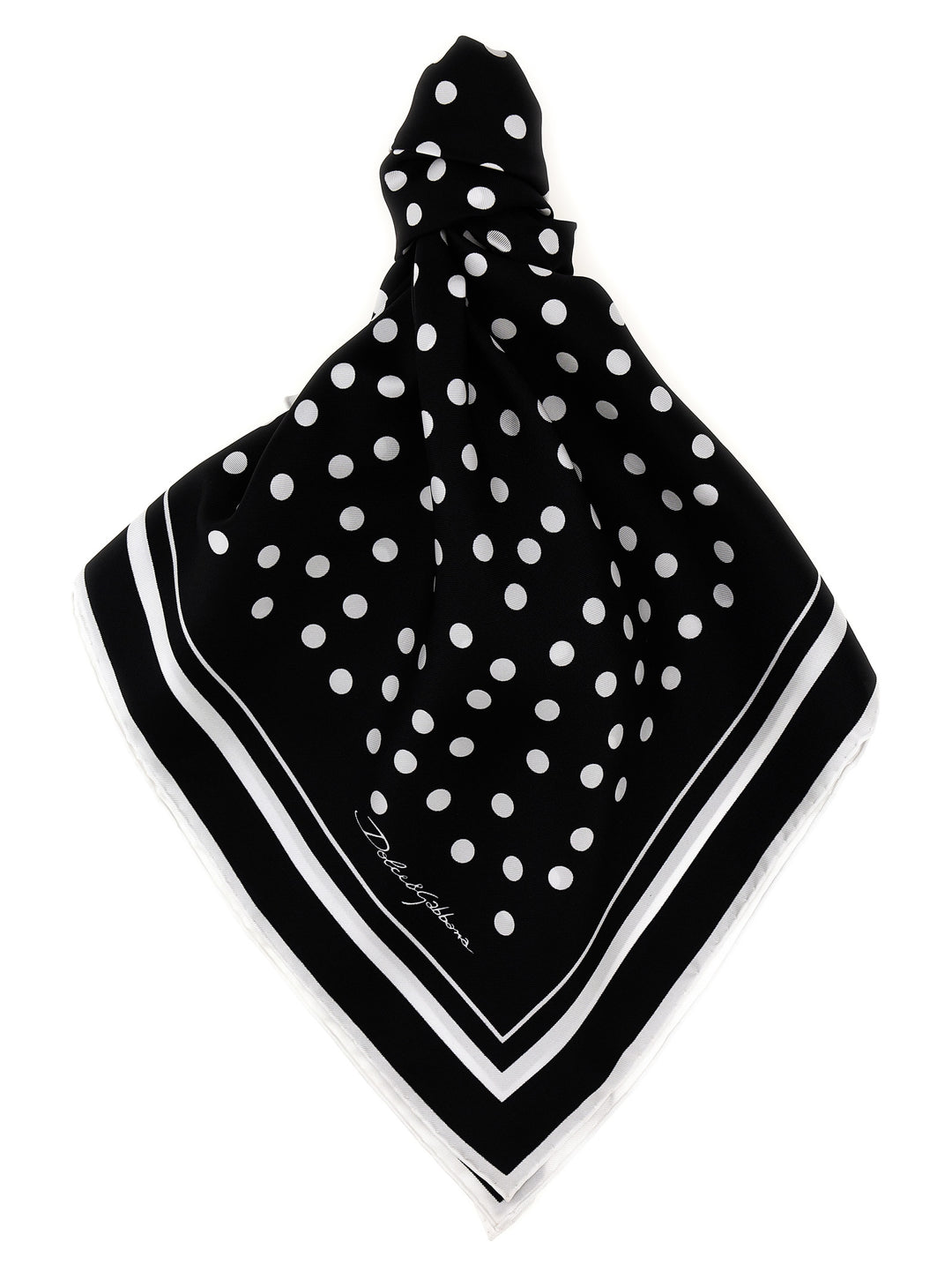 Dolce & Gabbana Polka Dot Scarf Scarves and Foulards - White/Black | 06085bd65dc1e5bd32fa59e3b5ca94b1be6f85bd