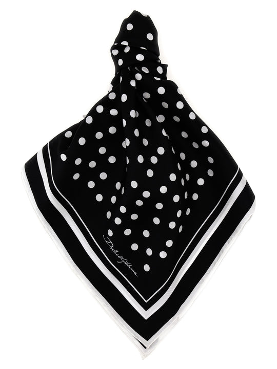 Polka Dot Scarf Scarves And Foulards White/Black