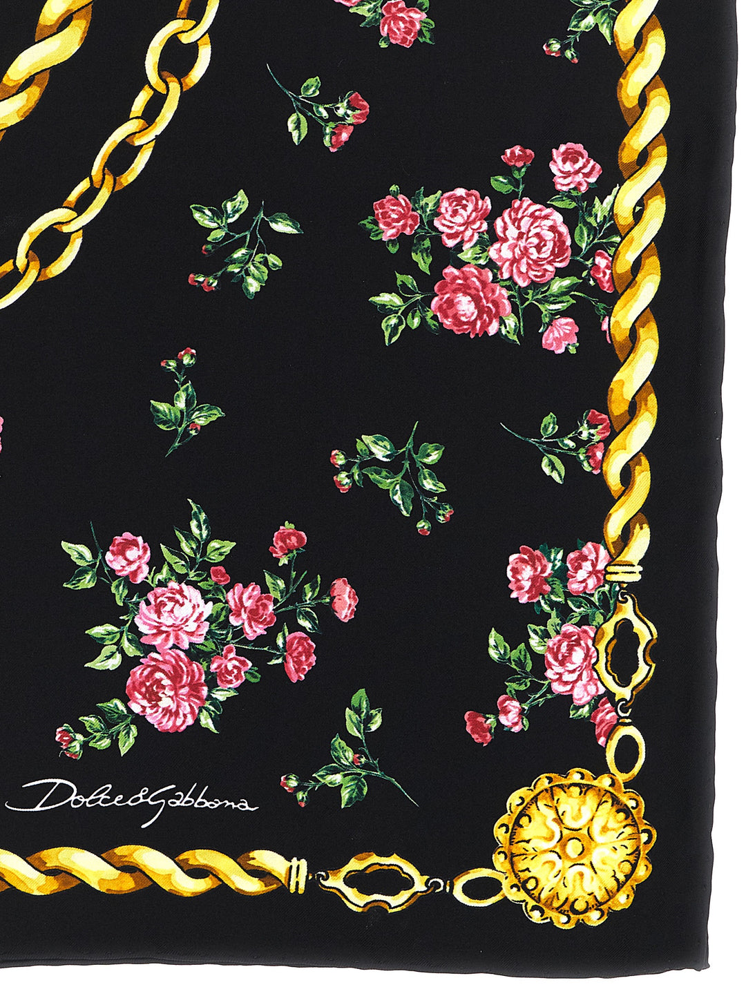 Dolce & Gabbana Mazzolini Di Rose Scarves and Foulards - Black | 094dd1c85dfe13b429d75e0a3f905920810dbed7