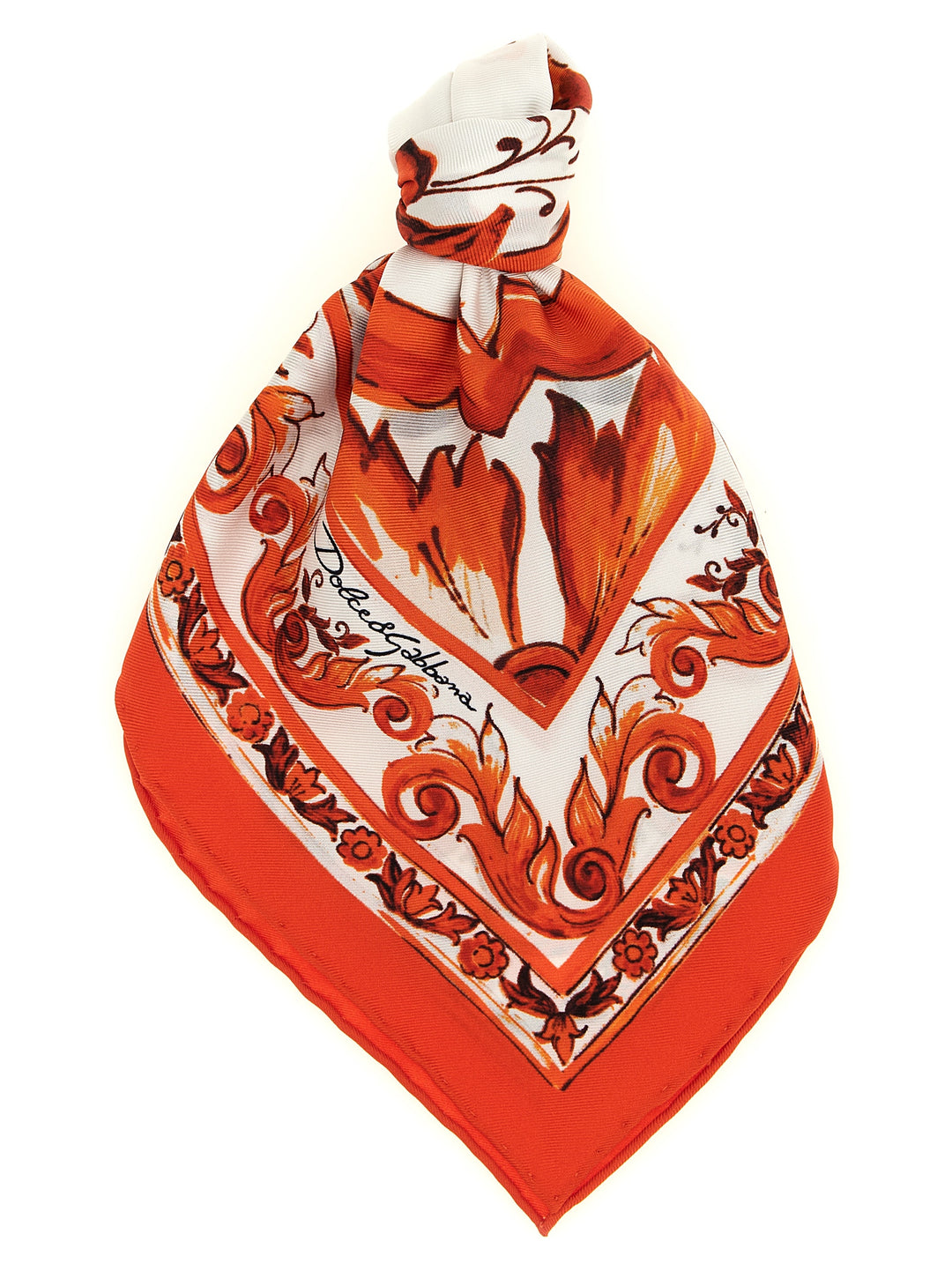 Dolce & Gabbana Maiolica Scarves and Foulards - Orange | cb0963c0b2c4d48d4d96ce724bc2d936e0b83f11