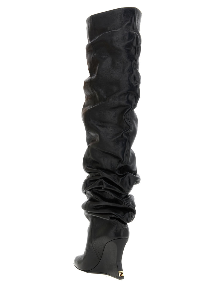Balmain Cuissardes Leather Boots and Ankle Boots - Black | a4dd8f81d5239c6b4d68ff710dc1ceada6418047