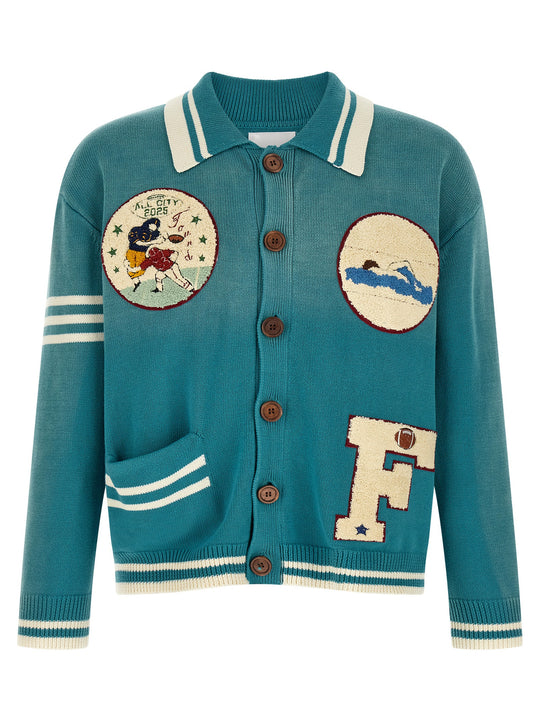 Fin Varsity Sweaters And Cardigans Blue