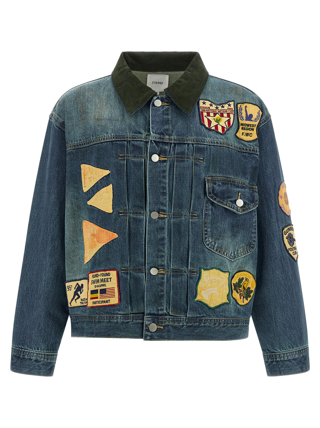 Found Patchwork Puffer Jackets - Blue | 98eb9a87bb2ee5a3def1256c1e9efdbf5db85ef8