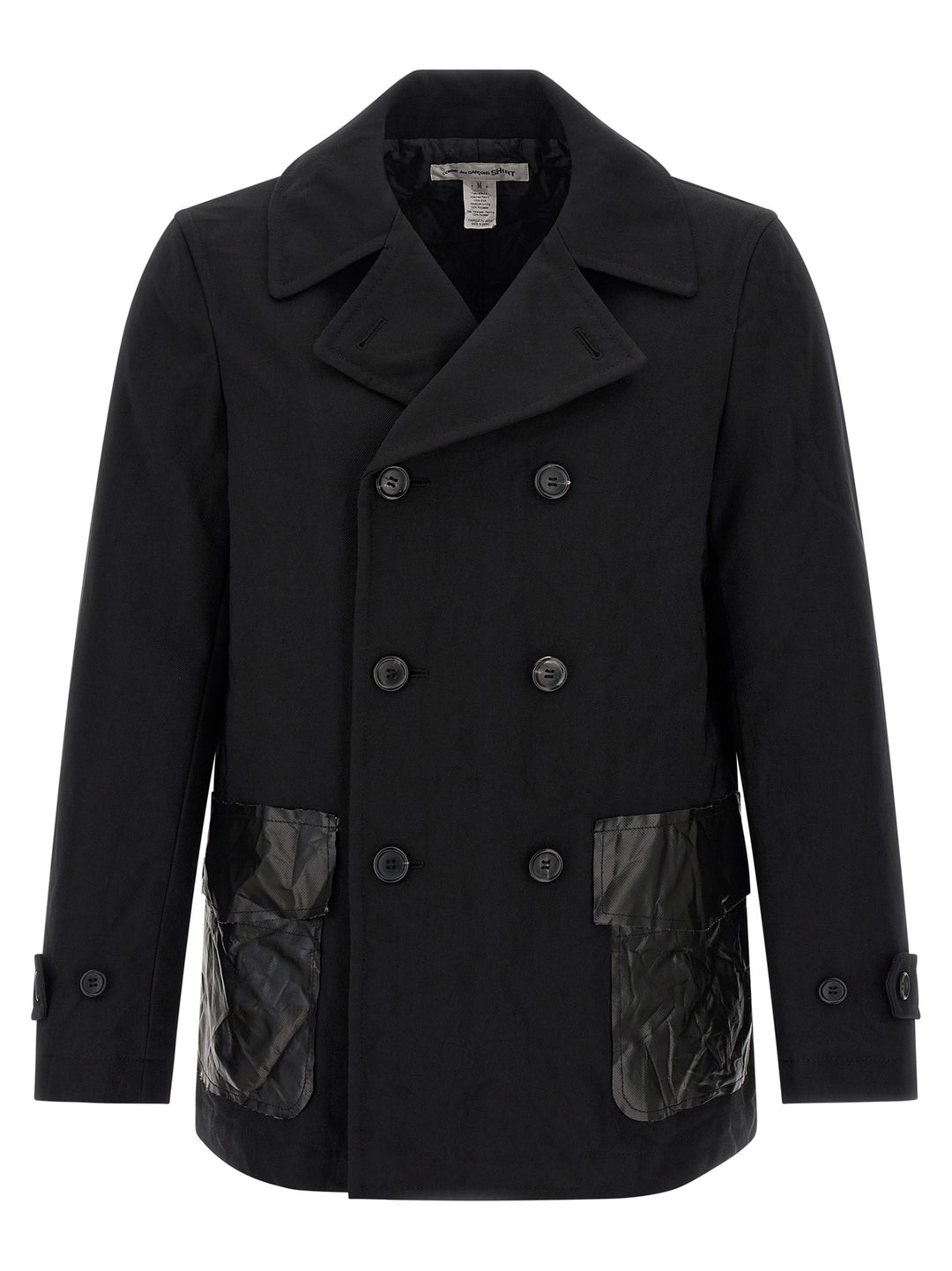 Comme Des GarçOns Shirt Double-Breasted Caban Coats and Trench Coats - Black | d0d3e3c14ee42b853e02c94981a55c57e2773919