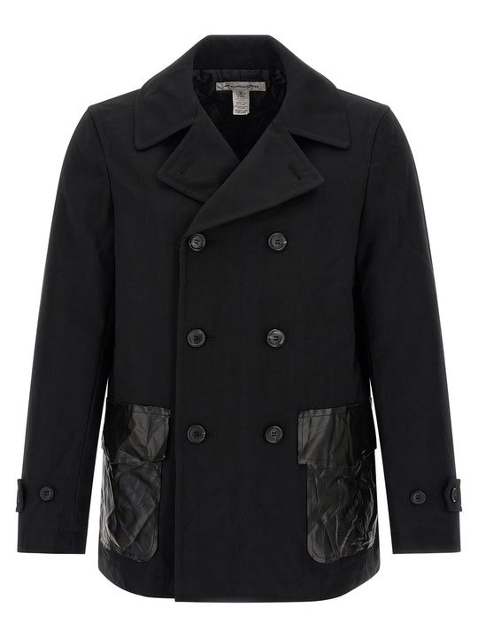 Double-Breasted Caban Coats And Trench Coats Black
