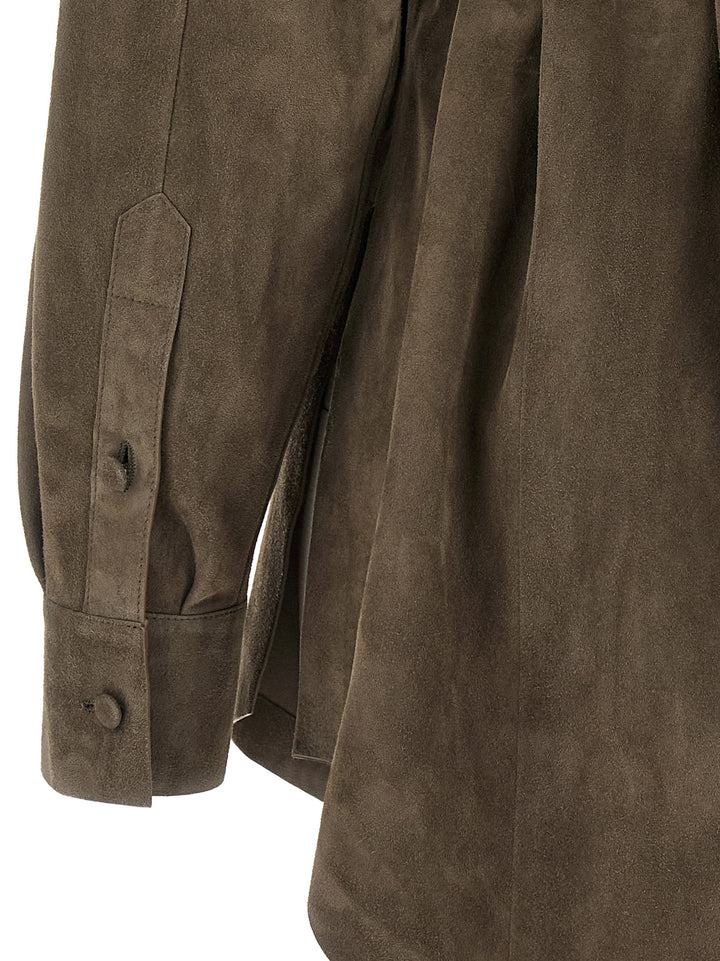 Fendi Suede Shirt Shirt and Blouse - Gray | 8511799282a11b1c391fd1063fe3ed38eb30ef86