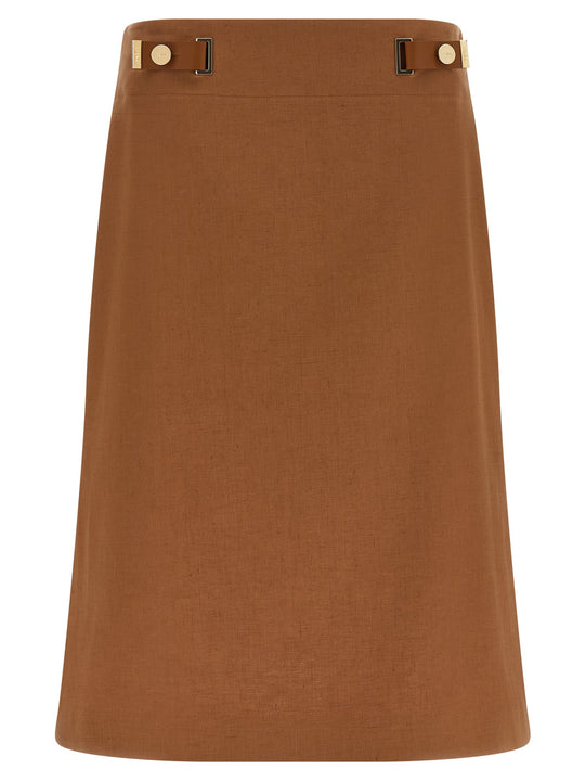 New Linen Skirts Brown