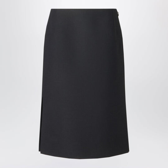 Black Silk And Wool Skirt