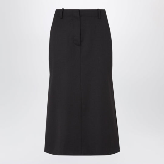 Black Grain De Poudre Skirt