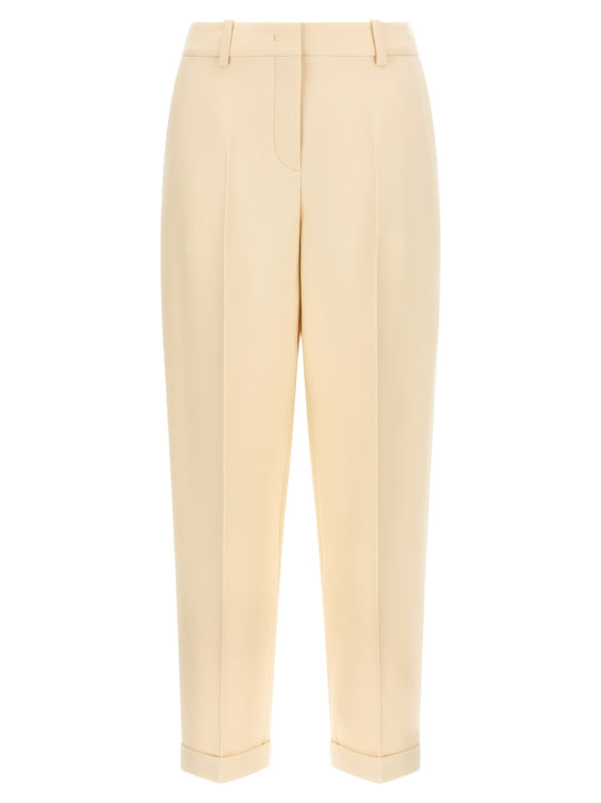 Wool And Silk Pants Beige