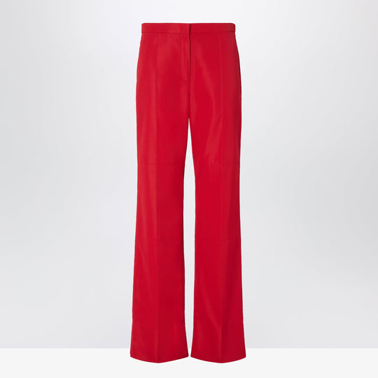 Red Technical Viscose Trousers