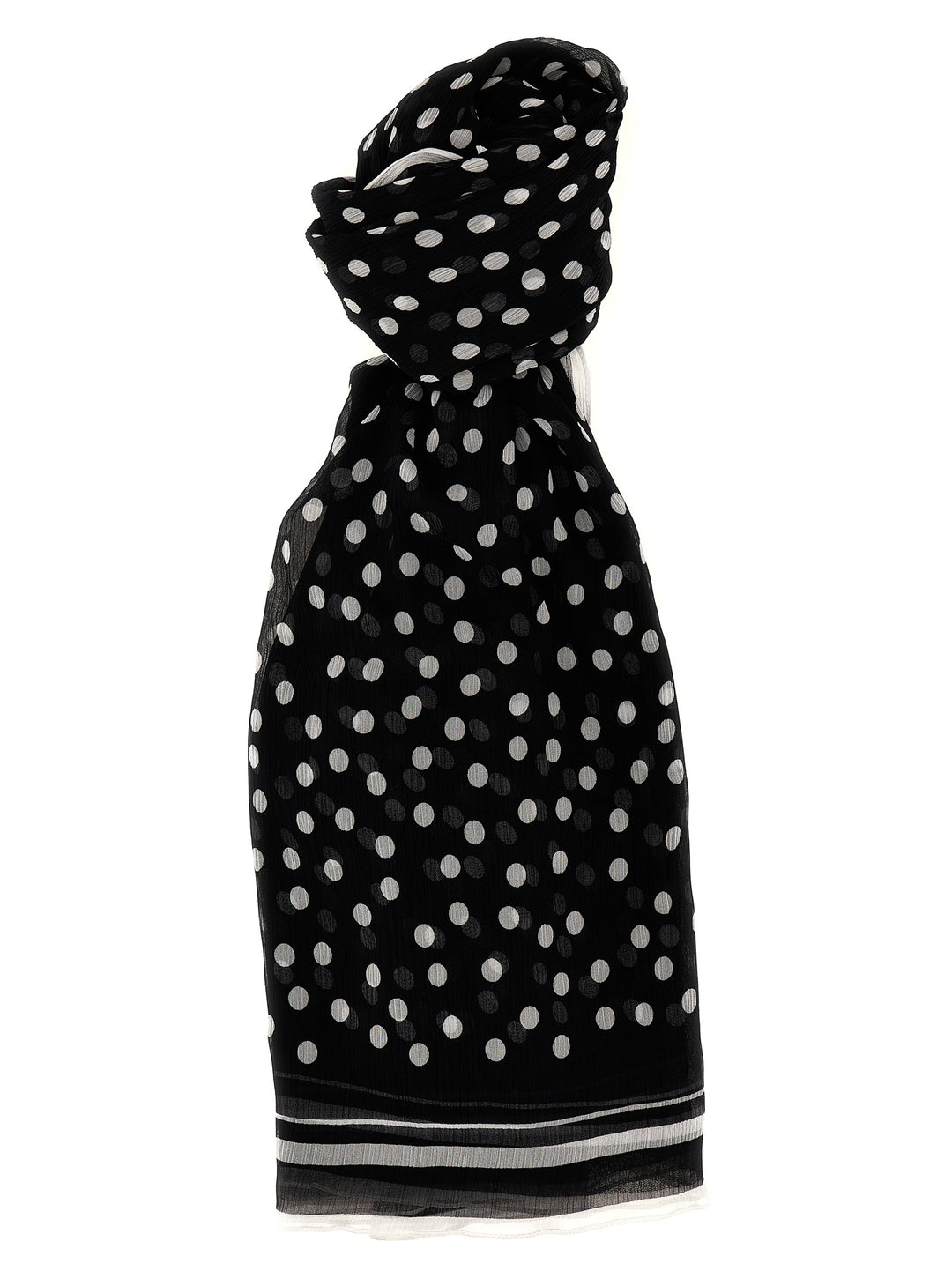 Dolce & Gabbana Polka Dot Chiffon Scarf Scarves and Foulards - White/Black | f6fd3e2f5566d5c241d16c55fbc9371a79c79685