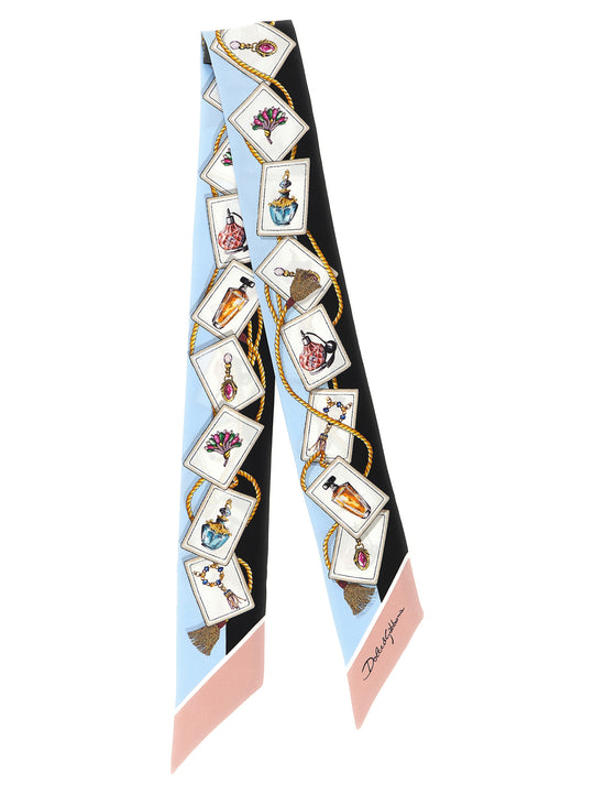 Silk Bandeau Scarves And Foulards Light Blue