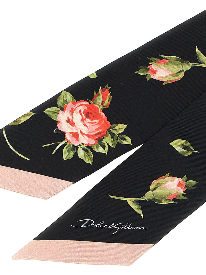 Dolce & Gabbana Bouquet Rose Scarves and Foulards - Black | 6eccf64c7255578c919e21b7ec4cb5f8a6944019