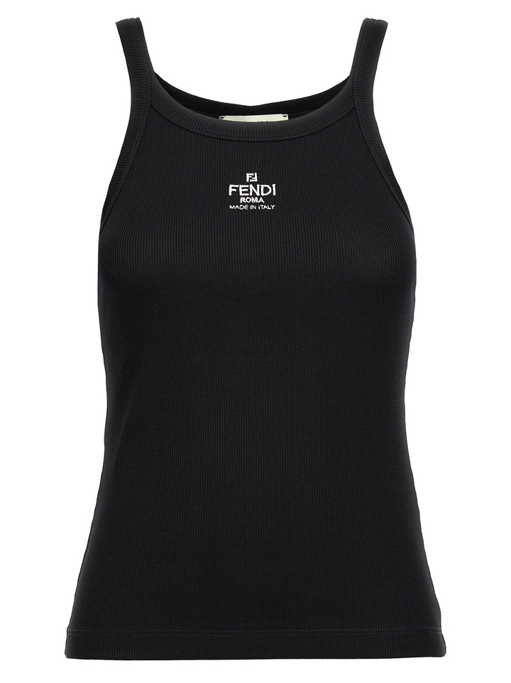 Fendi Logo Tank Top Tops - Black | 9c16d9c854069185995cd2f963812b135a5014fa