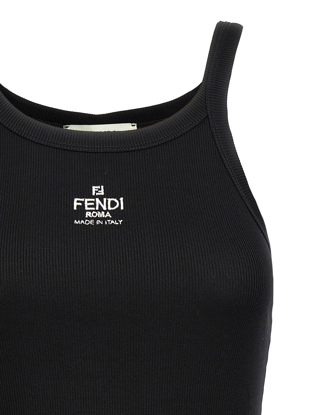 Fendi Logo Tank Top Tops - Black | bacd040f999656baca2e541584382bdee321e0b8