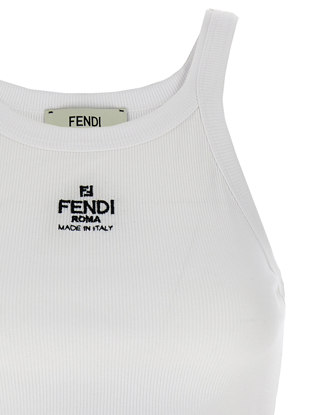 Fendi Top Logo Tops - White | 326fc423b0e79a08cbf5a04b884a576b80fd21d3
