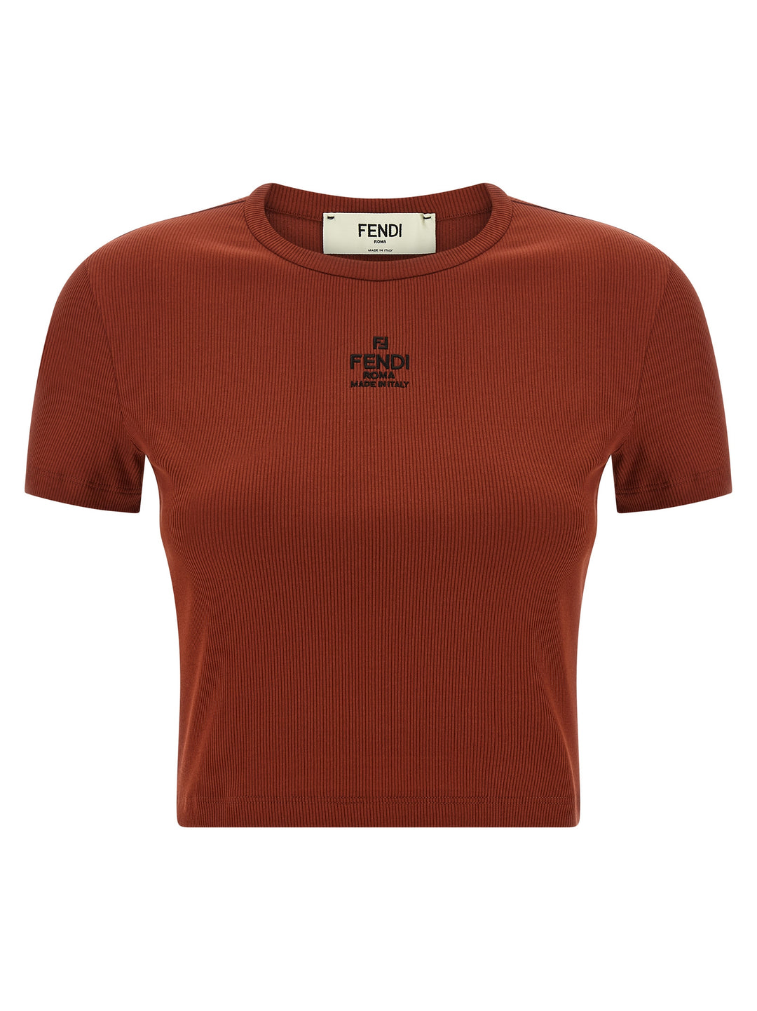 Fendi Logo Embroidery Top Tops - Brown | f2d332ff90f34bb652df2e36a4ee109893d3ac90